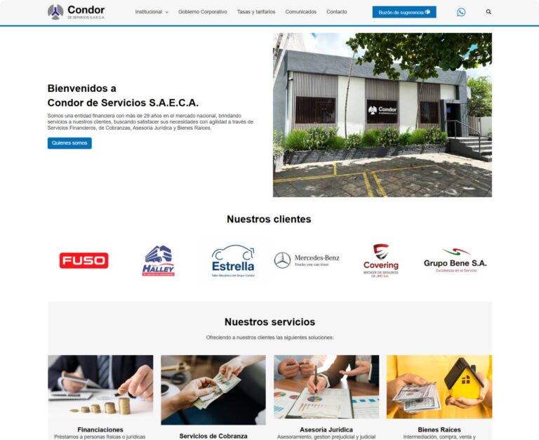 Company website homepage screenshot.