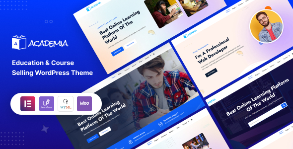 Online course WordPress theme preview.