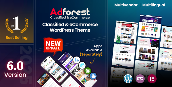 Adforest WordPress theme promo.