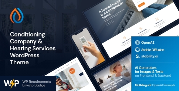 WordPress theme for heating services.
