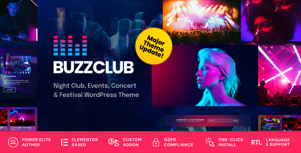 BuzzClub theme promotional banner.