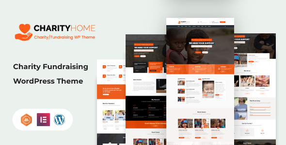 Charity WordPress theme preview.