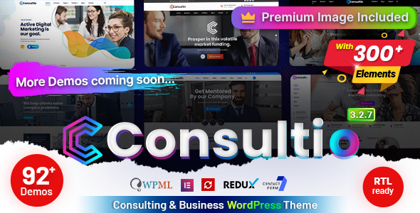 Consultio WordPress theme promo.