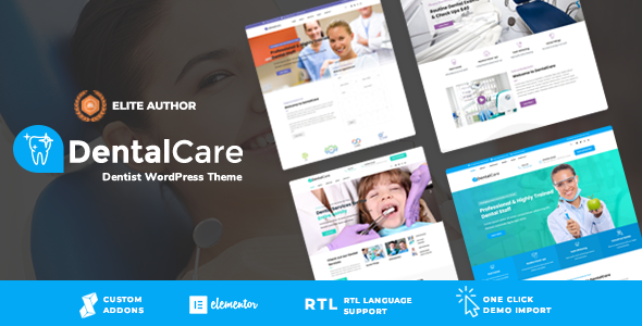 DentalCare WordPress theme preview.