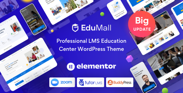 EduMall LMS theme promotion banner.