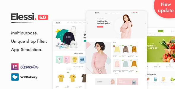 Elessi 6.0 website templates display.
