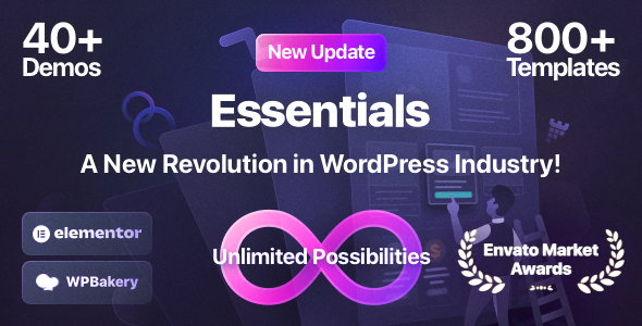 Essentials WordPress update banner.