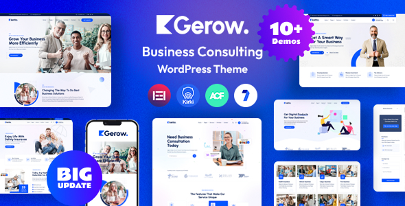 Business theme promo display.