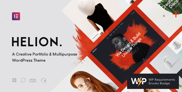 "Helion WordPress theme showcase."