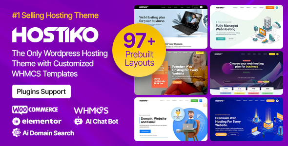 Web hosting theme promotion banner.