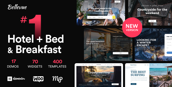 Hotel website templates collage.
