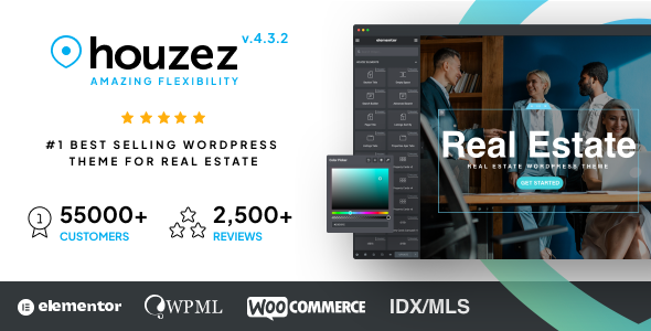 Real estate WordPress theme ad.