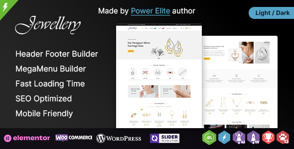 Jewellery website template preview.