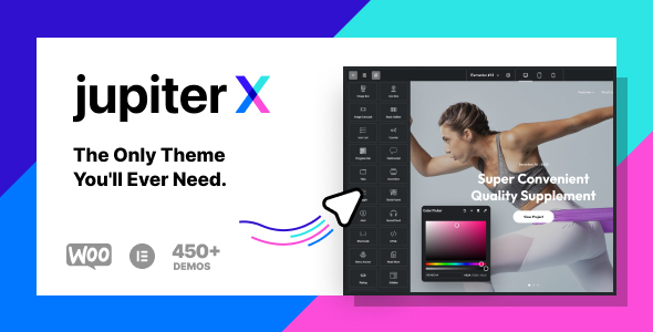 Jupiter X theme advertisement.