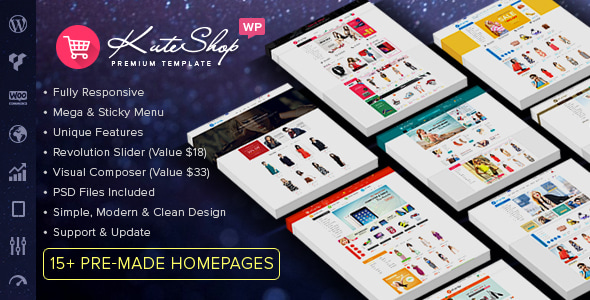 E-commerce templates display.