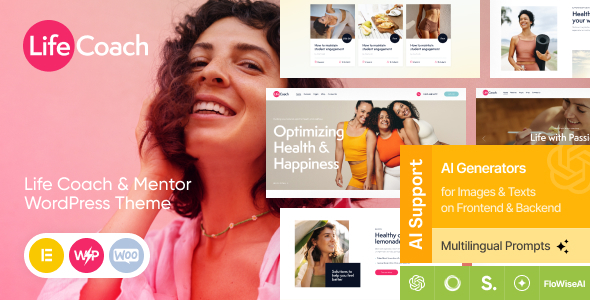 Life Coach WordPress theme preview.