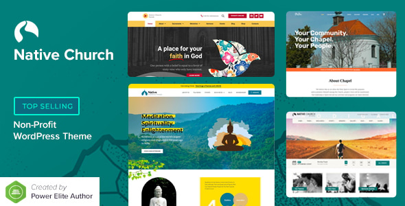WordPress theme previews collage.