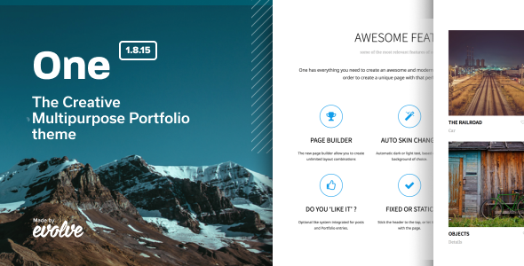Portfolio theme with mountain.