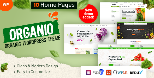 Organic WordPress theme preview.