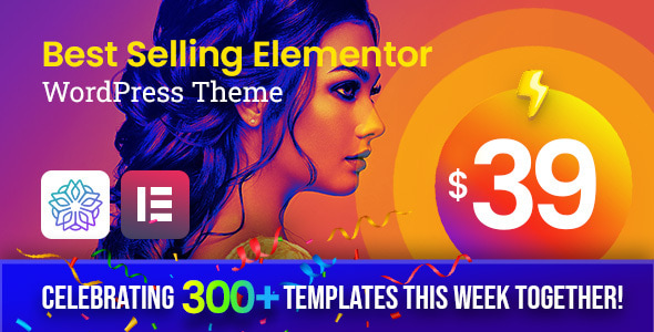 Elementor theme sale banner.