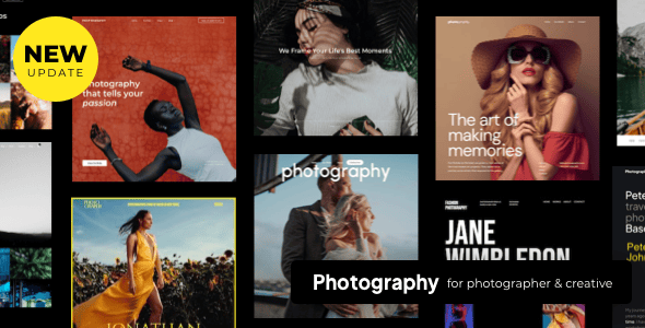 Photography website templates collage.