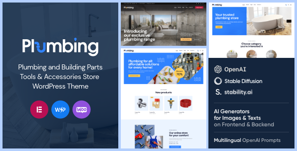 Plumbing WordPress theme preview.