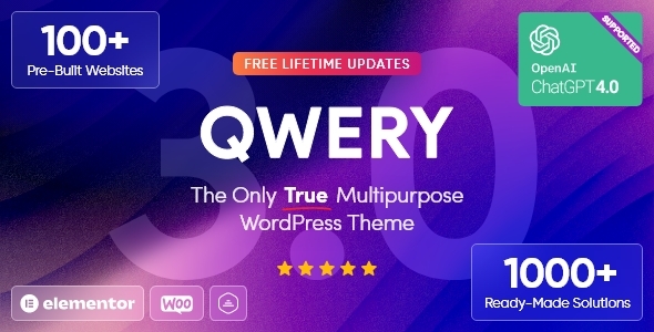 Qwery WordPress theme promotion.