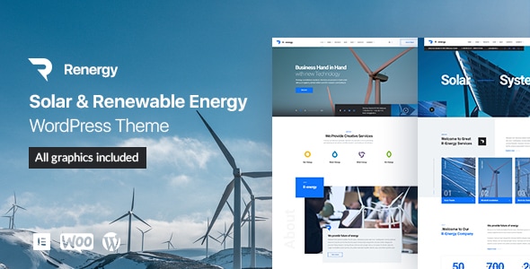 Wind turbines and website theme.