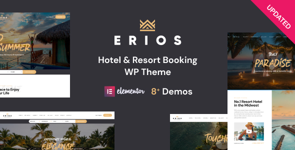Hotel booking theme preview.