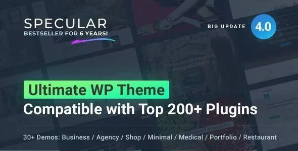 "Ultimate WP Theme" promo banner.