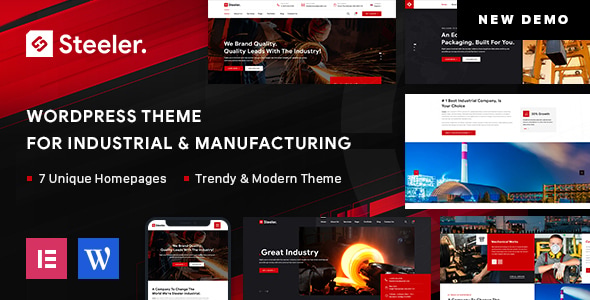 Steeler WordPress theme display.