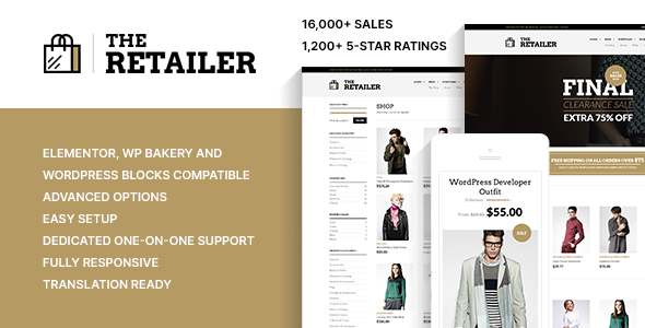 E-commerce website themes display.