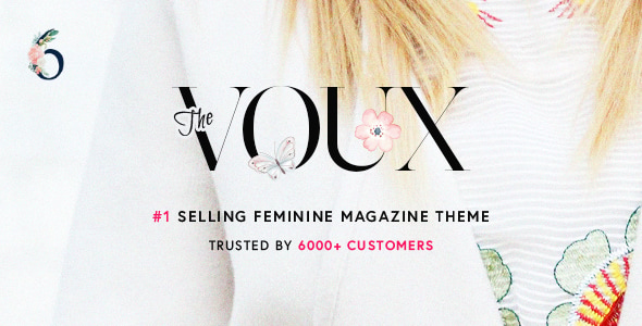 "The Voux" magazine theme ad.