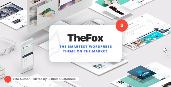 "TheFox WordPress theme display."