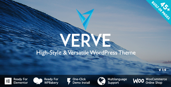 WordPress theme with ocean wave.