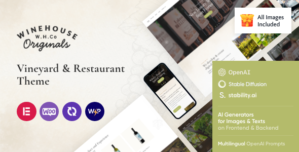 Vineyard theme website preview.