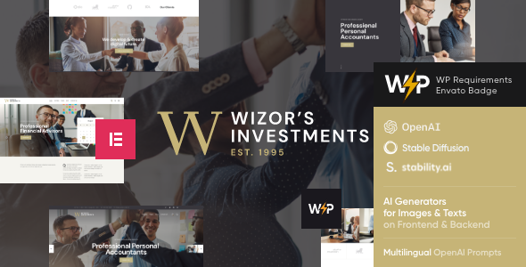 Wizor's Investments website promo.