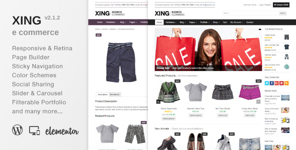 E-commerce website template preview.